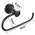 Black Metal Towel Ring Hook Featuring 2cm 10cm 20cm Dimensions For Bathroom Use