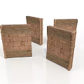 Architectural Brick Wall Models Featuring Stone Accents and Textured Surfaces
