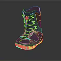 Black And Yellow High Top Snowboard Boots With Yellow Laces And Durable Sole