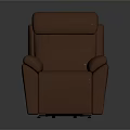 Brown Leather Single Sofa Modern Design With Comfortable Armrests And Backrest For Living Room
