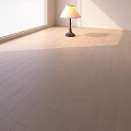 Bright Room Interior With Light Wooden Flooring Tall Lamp And Window Shadow