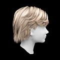Blonde Wavy Short Hair Wig On White Mannequin Head