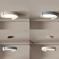 Modern Lighting Combinations With Beige And Gray Circular Ceiling Mounted And Hanging Designs 3d model