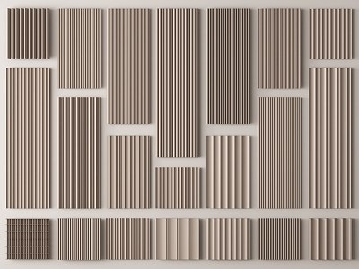 Wall Panel Great Wall Panel Grille Panel Wall Panel Wood veneer Line Background Wall Wave Board 3d model