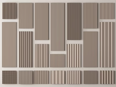 Various Styles of Wooden Wall Panels in Neutral Tones for Interior Home Decoration 3d model