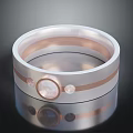 Silver Rose Gold Ring with Pink Gemstone Small Clear Stones Simple Layered Design
