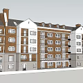 Traditional Modern Multi Storey Apartment Building With Red Brick Facade Windows And Balconies