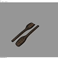 Two Wooden Spoons With Long Smooth Handles And Natural Wood For Kitchen Use