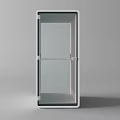Public Facility White Storage Cabinet With Glass Door And Modern Design