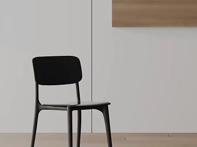 Modern Black Leisure Chair Against White Wall In Minimalist Interior With Light Floor 3d model