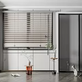 Modern venetian blinds door and window combination 3d model