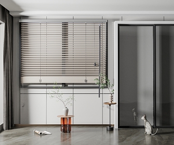 Modern venetian blinds door and window combination 3d model