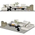 Sofa coffee table combination 3d model