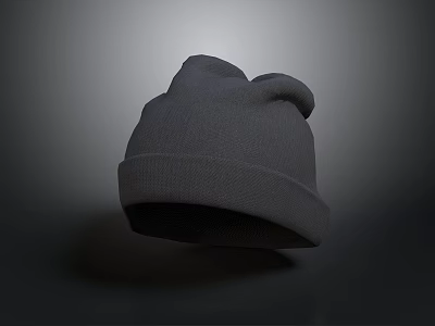 Comfortable Gray Knitted Baby Hat With Ear Design For Everyday Use 3d model