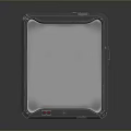 Modern Computer Touchpad Featuring Blue Glowing Surface And Silver Frame