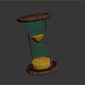Elegant Decorative Hourglass With Wooden Frame And Teal Sand Design