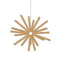 Three Gold Starburst Chandeliers With Metal Spokes For Modern Interior Design