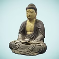 Hand Carved Stone Buddha Sculpture Seated In Meditation Pose With Serene Expression