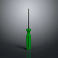 Professional Green Handle Screwdriver with Metal Shaft for Hardware Tools 3d model