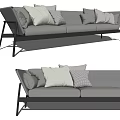 Modern three-seat sofa multiplayer sofa 3d model