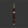 Modern Military Weapon Red and White Tubular Design With Metallic Propulsion Components