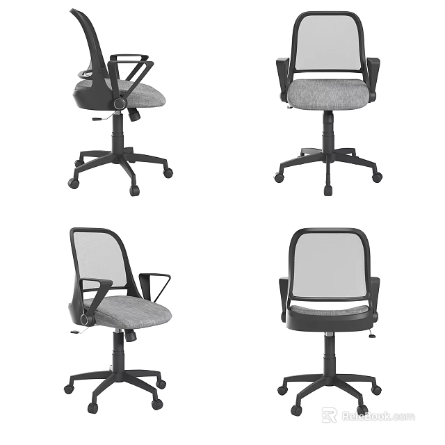 Ergonomic Office Chair with Mesh Back Armrests Swivel Base and Adjustable Features 3d model