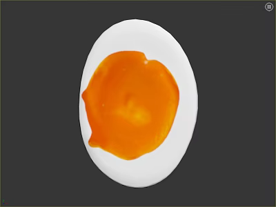 Soft Boiled Egg with Runny Orange Yolk and Smooth White Surface 3d model