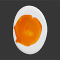 Soft Boiled Egg with Runny Orange Yolk and Smooth White Surface 3d model