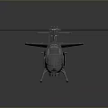 Space Aerospace Helicopter 3D Model With Silver Body Rotor And Reflective Surface