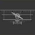 Vintage Biplane Model Featuring Detailed Metal Structure And Multiple Wings 3d model