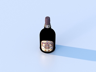 wine bottle white wine food 3d model