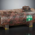 Industrial Equipment Rusty Recycled Oil Storage Tank With Metal Support Stand