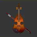 Professional Violin Musical Equipment With Wooden Bow And String Details