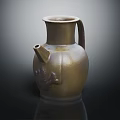 Vintage Handcrafted Ceramic Jug With Carved Floral Pattern For Home Decor