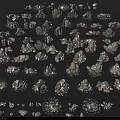 Natural Stones And Wood Pieces In Various Shapes And Sizes For Decorative Use