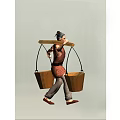Game Movie Male Character Wearing Red Outfit Carrying Pole With Wooden Buckets