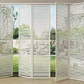 Modern folding door cream shutter sliding door cream partition door cream gate 3d model
