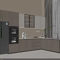 Modern Kitchen Interior Design With Light Wood And White Cabinets Refrigerator Oven Sink And Window