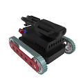 Black Tracked Robot With Red Gray Tracks And Top Device 3d model