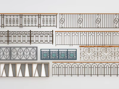 Decorative Fences with Various Intricate Patterns and Stylish Designs for Outdoor Spaces 3d model