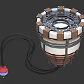 Wound Electrical Coil Component With Copper Wires Metal Frame Red White Insulation