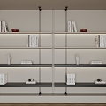 bookshelf bookcase book ornaments 3d model