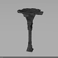 Carved Stone Pedestal With Square Top And Intricate Decorative Details