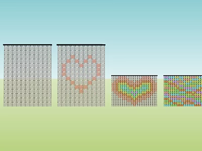 Modern Glass Partition Curtain Wall Frosted Glass Glass Curtain Art 3d model