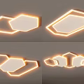 Modern Geometric Ceiling Lights With Hexagonal Shape And LED Glow For Contemporary Home Interiors 3d model