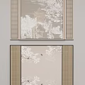 Traditional Chinese Decorative Screens With Landscape Pavilion Cherry Blossoms And Flying Birds