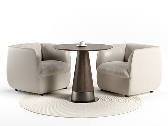 Nordic Negotiation Table and Chair Combination Casual Table and Chair Combination Coffee Table and Chair Combination Small Round Table 3d model