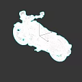 Vintage White Motorcycle With Brown Seat Headlight Exhaust Pipe And Wheels On Gray Background