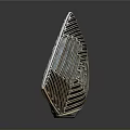 Fashionable Geometric Brooch Featuring Striped Design And Metallic Material For Clothing Accessory