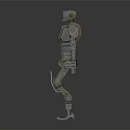 Detailed Metallic Humanoid Robot Standing With Full Body In Dark Background